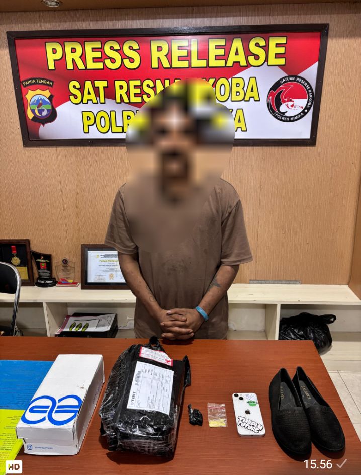 Polres Mimika Ringkus Pemuda Pemilik Bahan Baku Tembakau Sintesis