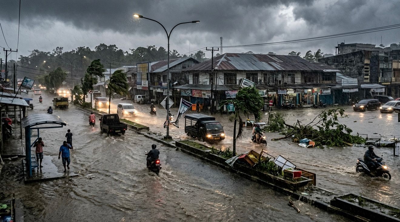 Papua Tengah Siaga: Cuaca Ekstrem Terjang Timika, Resiko Hidrometeorologi  Mengintai