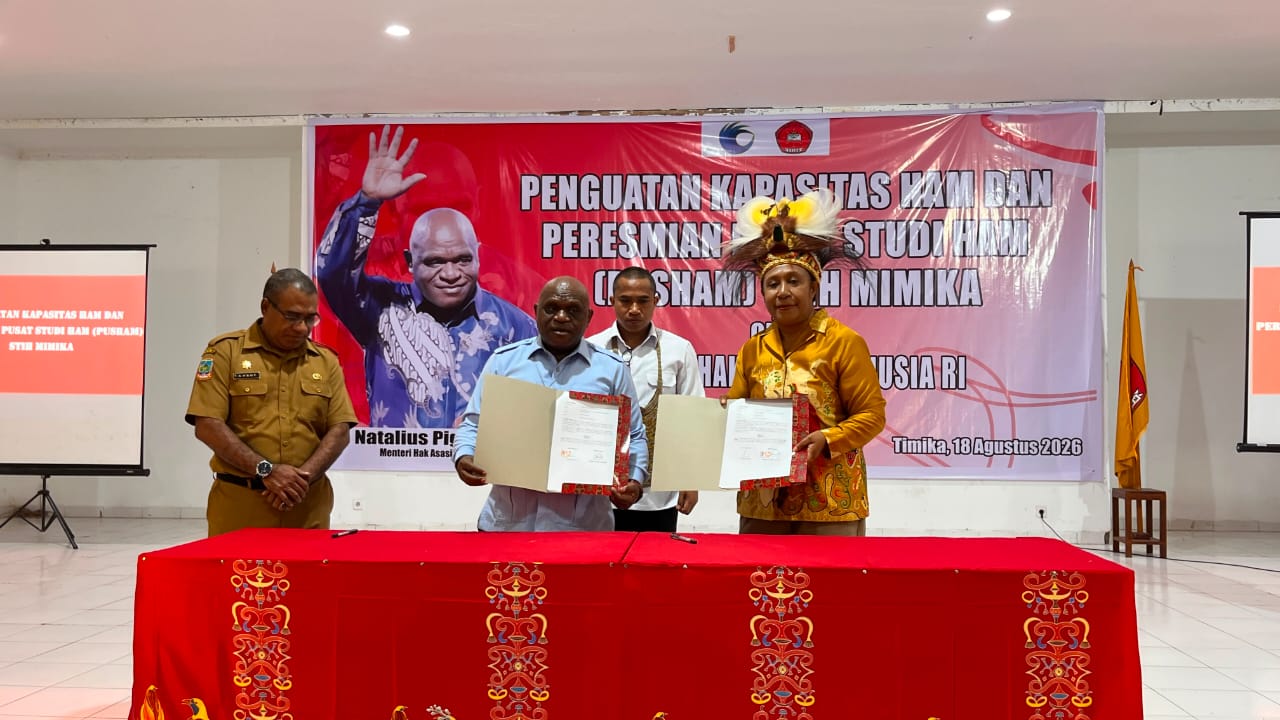 Menteri HAM Natalius Pigai Resmikan Pusham STIH Mimika