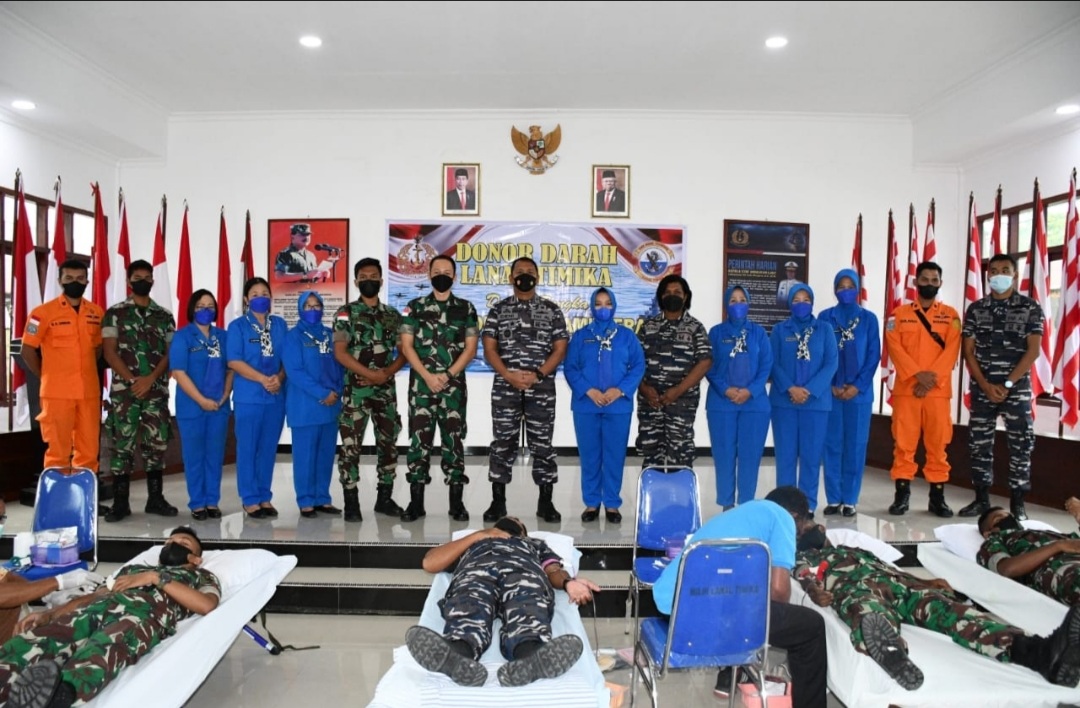 Peringati Hari Dharma Samudra, Lanal Timika Gelar Donor Darah