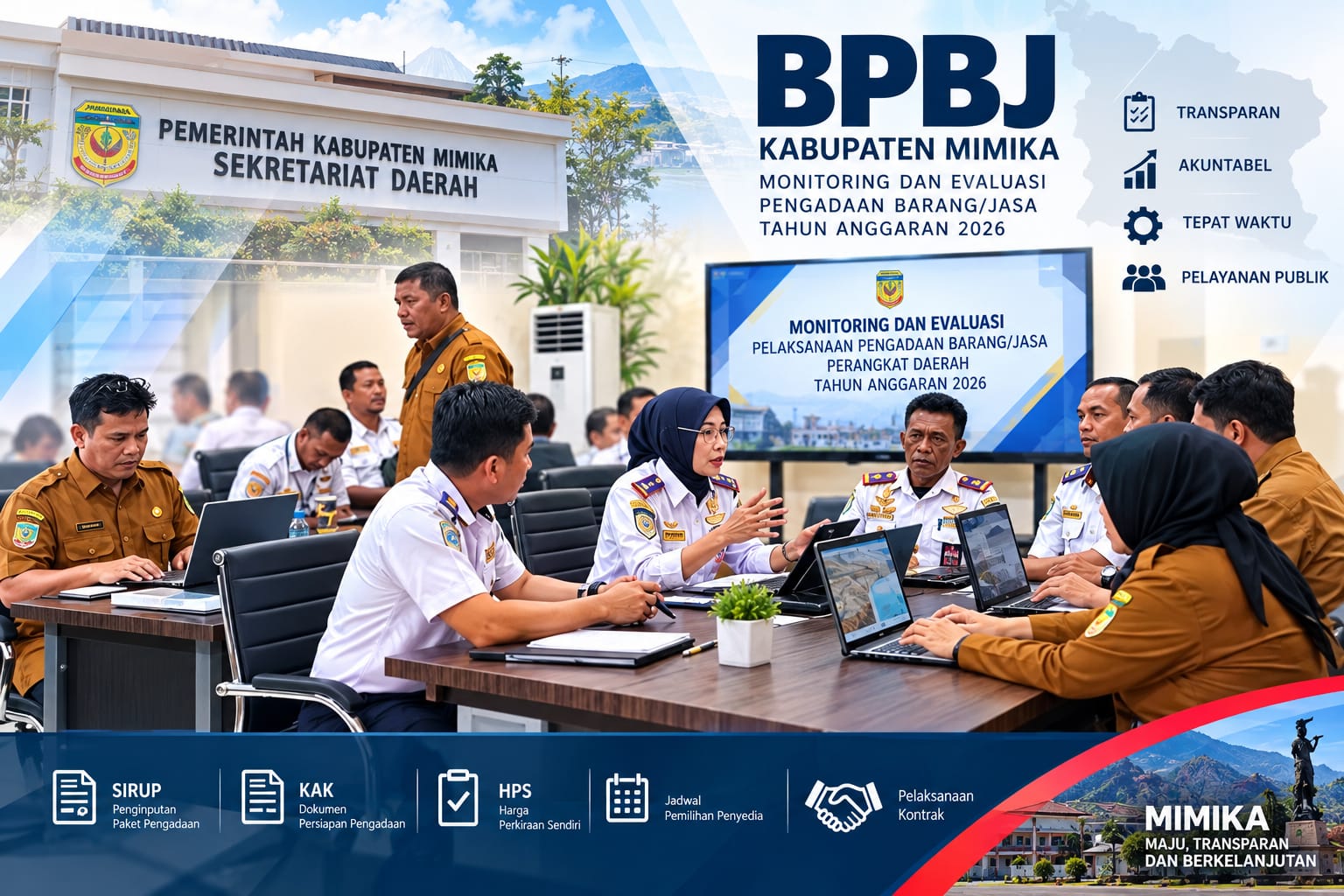 51 OPD Mimika Dievaluasi, BPBJ Dorong Pengadaan Tepat Waktu dan Akuntabel