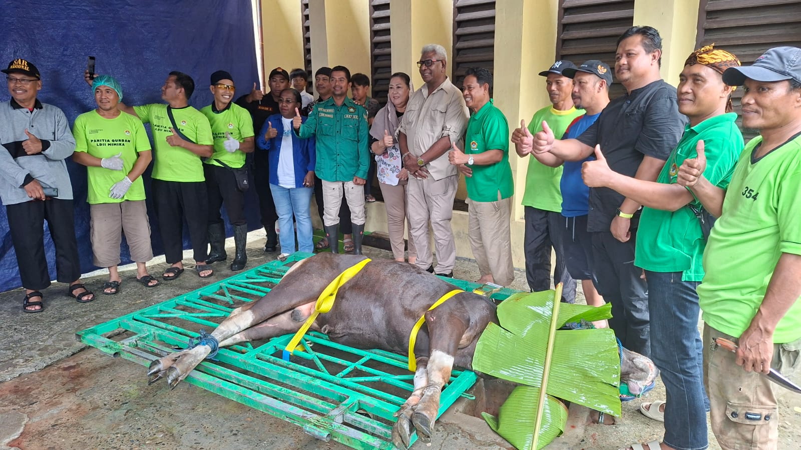 Bupati  Tinjau Tempat Pemotongan Hewan Qurban Masjid LDII Timika