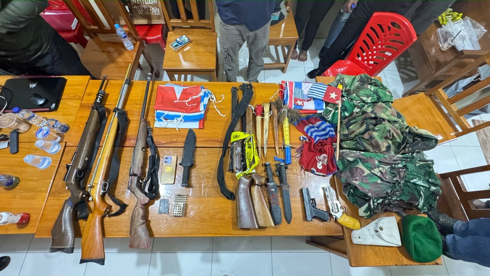 Satgas Kepolisian ODC Sita Senjata dan Amunisi dari Jaringan Kodap I Mamta di Keerom