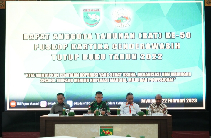 Rat Ke-50 Puskop Kartika Cenderawasih Tutup Buku, Kasdam: Ikut Membangun Tatanan Perekonomian Nasional