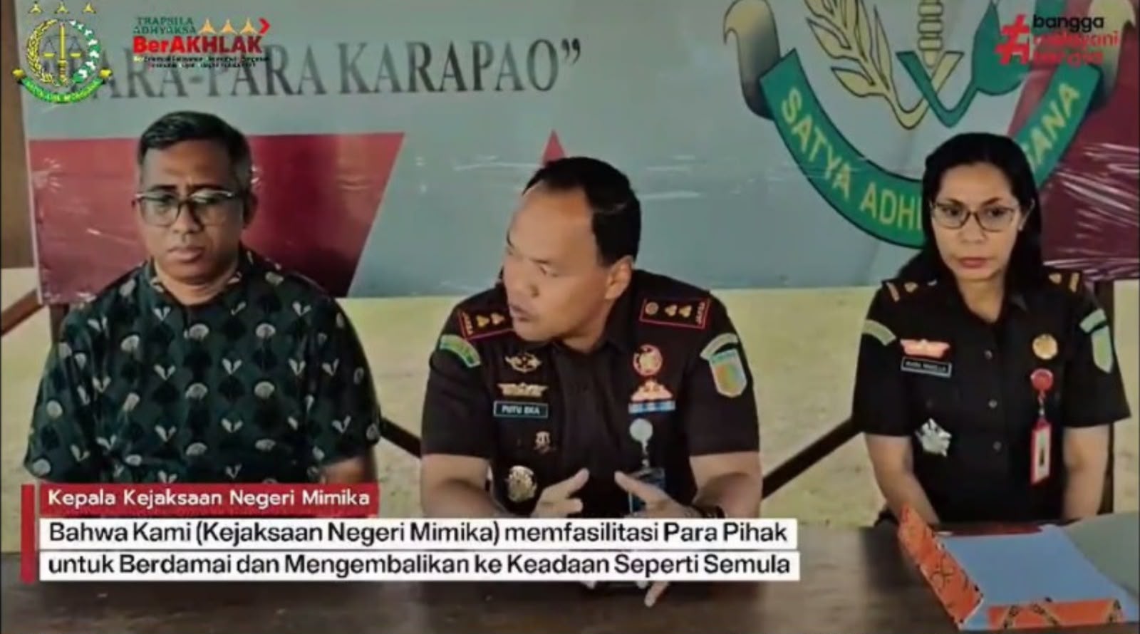 Kejaksaan Negeri Mimika Bereskan Kasus Penganiayaan via Restorative Justice