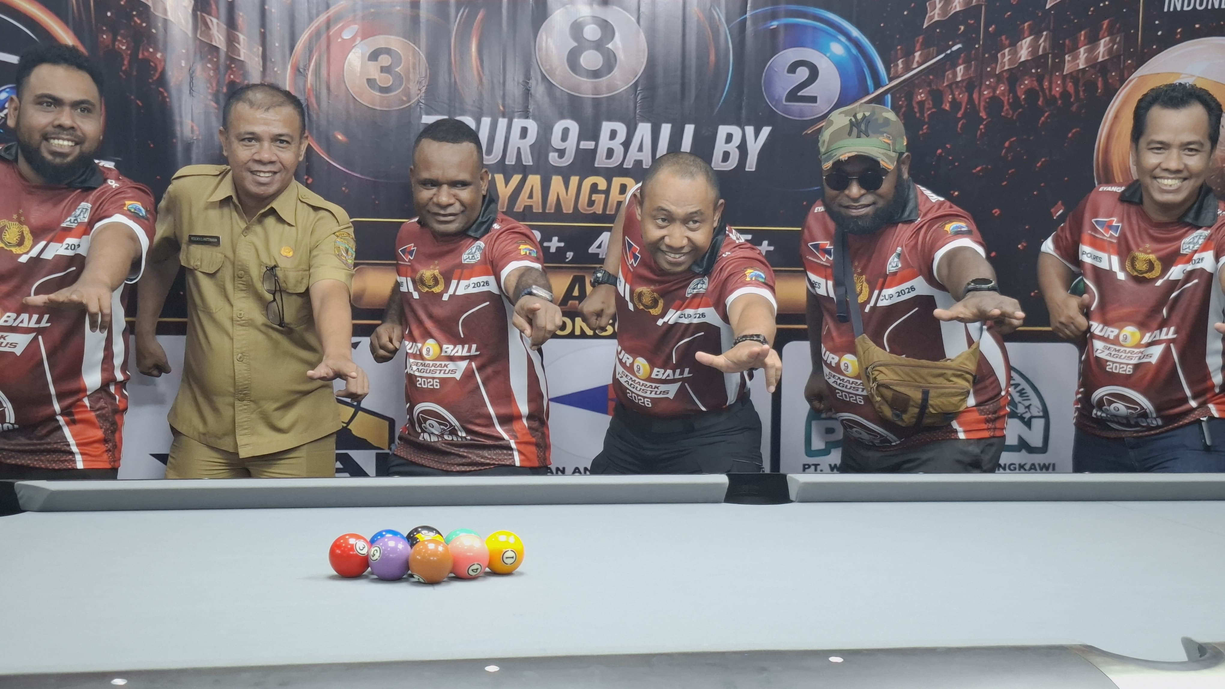 Polres Mimika Gelar Turnamen Biliar Kapolres Cup Sambut HUT RI ke-81