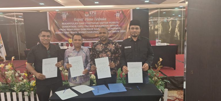 Kpu Mimika Gelar Rapat Pleno Terbuka Rekapitulasi Dan Penetapan Dps Tingkat Kabupaten, Berikut Rinciannya