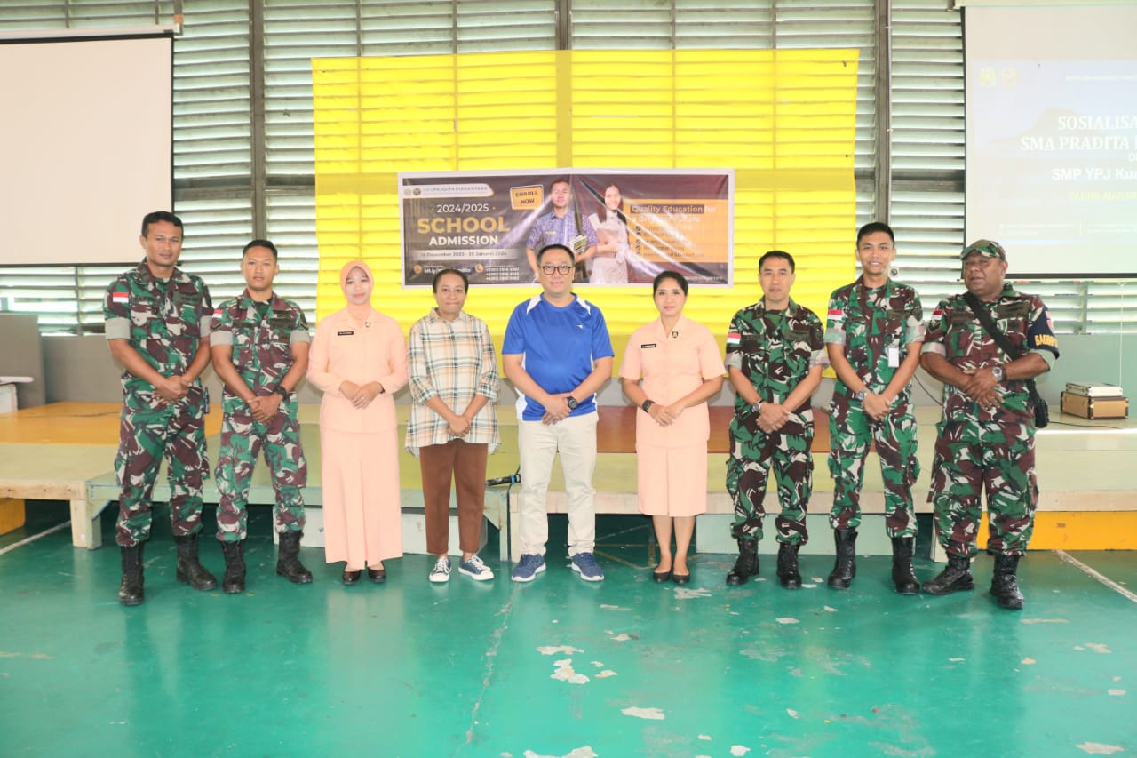 Lanud Yohanis Kapiyau Timika Laksanakan Sosialisasi PPDB SMA Pradita Dirgantara Di SMP YPJ Kuala Kencana