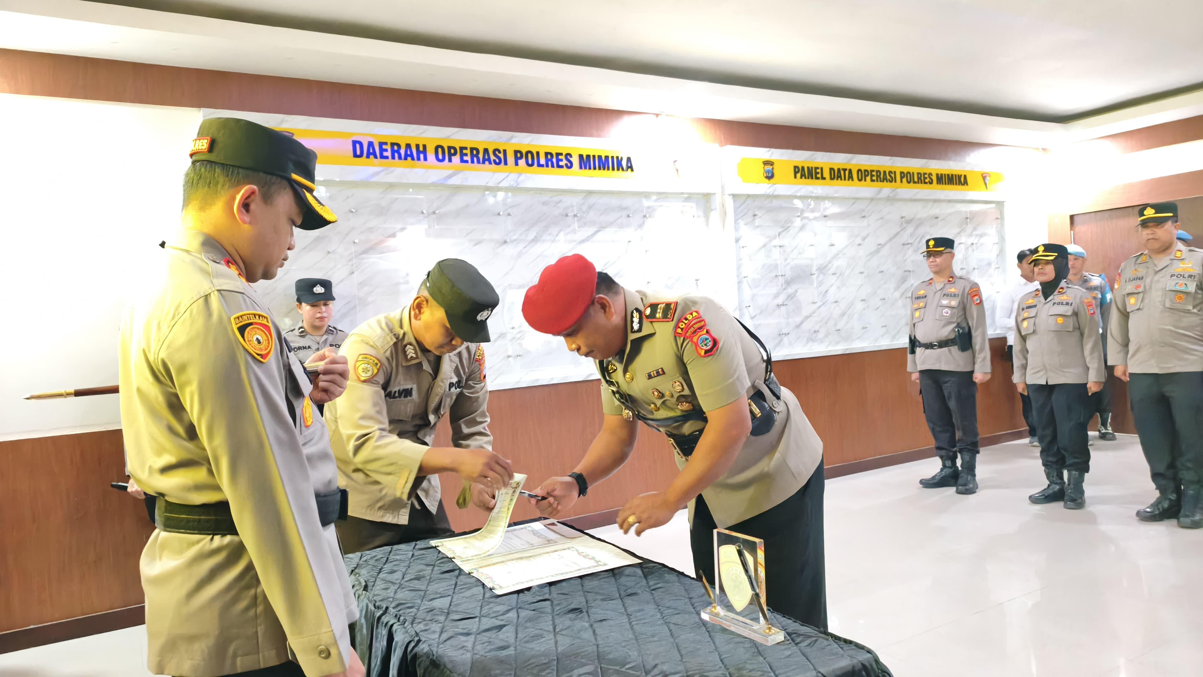 Iptu Yakobus Rante Limbong Resmi Dikukuhkan sebagai Kasat Resnarkoba Polres Mimika