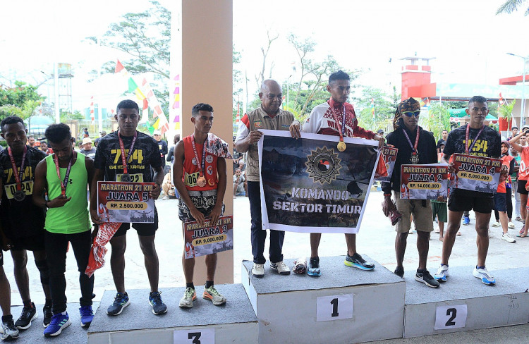 Pemenang Lomba Lari Maraton HUT Ke-78 RI di Mimika Dapat Hadiah Jutaan Rupiah