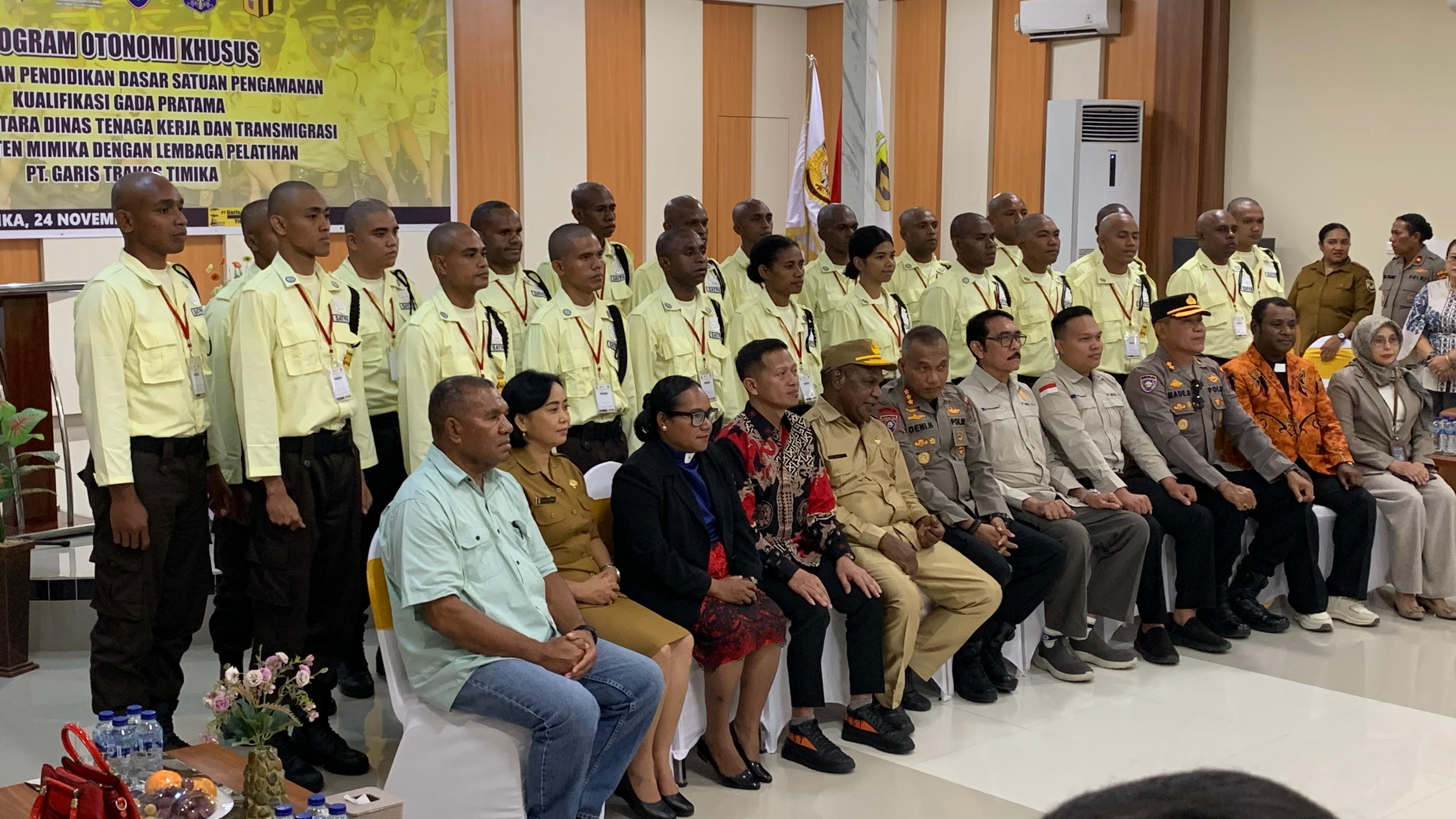 Pencaker OAP di Mimika Ikut Pelatihan Diksar Satpam Kualifikasi Gada Pratama