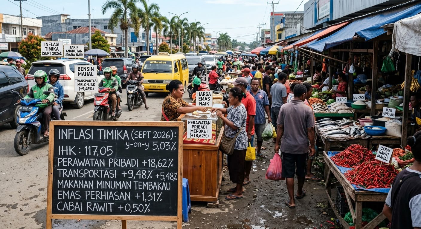 Emas dan Bumbu Dapur Picu Inflasi Mimika Tembus 5,03 Persen pada September 2026